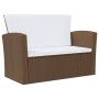 Set muebles de jardín 8 pzas y cojines ratán sintético marrón de vidaXL, Conjuntos de jardín - Ref: Foro24-3095943, Precio: 7...