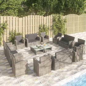 Garden furniture set 16 pieces and gray synthetic rattan cushions by vidaXL, Garden sets - Ref: Foro24-3095946, Price: 1,00 €...