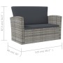 Set de muebles de jardín 16 pzas y cojines ratán sintético gris de vidaXL, Conjuntos de jardín - Ref: Foro24-3095946, Precio:...