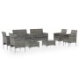 Garden furniture set 8 pieces and gray synthetic rattan cushions by vidaXL, Garden sets - Ref: Foro24-3095959, Price: 428,45 ...