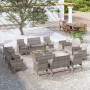 Set de muebles de jardín 16 pzas y cojines ratán sintético gris de vidaXL, Conjuntos de jardín - Ref: Foro24-3095960, Precio:...