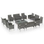 Set de muebles de jardín 16 pzas y cojines ratán sintético gris de vidaXL, Conjuntos de jardín - Ref: Foro24-3095960, Precio:...