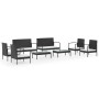 Set de muebles de jardín 8 pzas y cojines ratán sintético negro de vidaXL, Conjuntos de jardín - Ref: Foro24-3095963, Precio:...