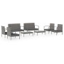 Garden furniture set 8 pieces and gray synthetic rattan cushions by vidaXL, Garden sets - Ref: Foro24-3095967, Price: 406,03 ...