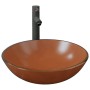 Sink faucet with brown tempered glass push-button stopper by vidaXL, Sinks - Ref: Foro24-3098457, Price: 103,99 €, Discount: %