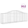 Gabion baskets 12 units, arched shape, iron, 200x30x60/80 cm by vidaXL, Pots and planters - Ref: Foro24-3145398, Price: 844,9...