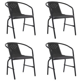 Garden chairs 4 units plastic rattan and steel 110 kg by vidaXL, Garden chairs - Ref: Foro24-3107703, Price: 198,20 €, Discou...