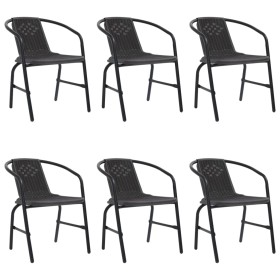 Garden chairs 6 units plastic rattan and steel 110 kg by vidaXL, Garden chairs - Ref: Foro24-3107704, Price: 287,99 €, Discou...