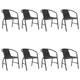 Garden chairs 8 units plastic rattan and steel 110 kg by vidaXL, Garden chairs - Ref: Foro24-3107705, Price: 427,78 €, Discou...