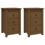 Bedside tables 2 units made of pine wood in honey brown color 40x35x61.5 cm by vidaXL, Nightstands - Ref: Foro24-813706, Pric...