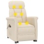 Sillón reclinable de masaje eléctrico microfibra beige de vidaXL, Sillones de masaje eléctricos - Ref: Foro24-3124576, Precio...