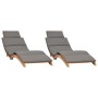 Sun loungers with cushions 2 units solid teak wood by vidaXL, Loungers - Ref: Foro24-3143634, Price: 407,33 €, Discount: %