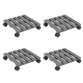 Plant supports with wheels 4 pcs gray WPC 30x30x7.5 cm by vidaXL, Pot stands - Ref: Foro24-3143926, Price: 89,99 €, Discount: %