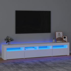 Mueble de TV con luces LED blanco 210x35x40 cm de vidaXL, Muebles TV - Ref: Foro24-3152730, Precio: 136,69 €, Descuento: %