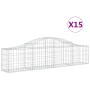 Gabion baskets 15 pcs arch shape iron 200x30x40/60 cm by vidaXL, Pots and planters - Ref: Foro24-3145380, Price: 701,92 €, Di...