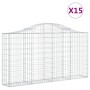 Gabionenkörbe 15 Stk. Bogenform Eisen 200x30x100/120 cm von vidaXL, Töpfe und Pflanzgefäße - Ref: Foro24-3145443, Preis: 1,00...