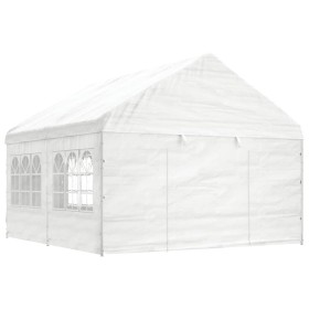 Gazebo with white polyethylene roof 4.46x4.08x3.22 m by vidaXL, Tents and gazebos - Ref: Foro24-3155486, Price: 283,01 €, Dis...