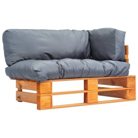 Pallet garden sofa with gray pinewood cushions by vidaXL, Outdoor sofas - Ref: Foro24-277447, Price: 137,24 €, Discount: %