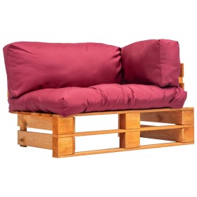 Pallet garden sofa with red pine wood cushions by vidaXL, Outdoor sofas - Ref: Foro24-277448, Price: 110,50 €, Discount: %