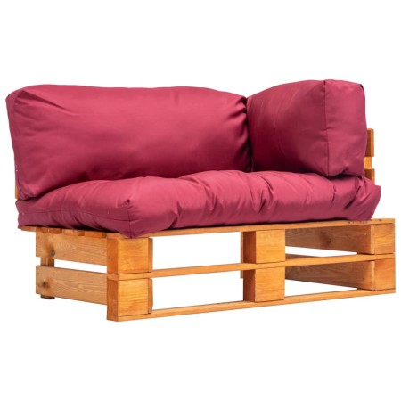 Pallet garden sofa with red pine wood cushions by vidaXL, Outdoor sofas - Ref: Foro24-277448, Price: 110,99 €, Discount: %