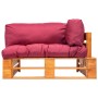 Pallet garden sofa with red pine wood cushions by vidaXL, Outdoor sofas - Ref: Foro24-277448, Price: 110,99 €, Discount: %