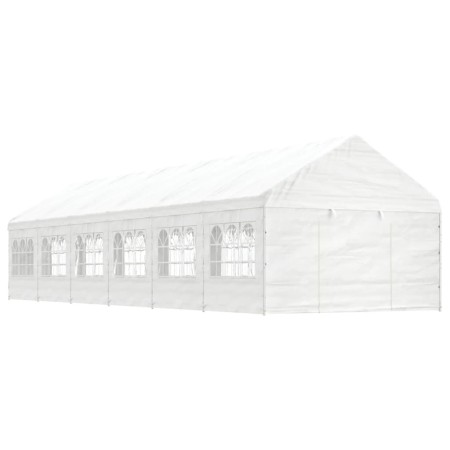 Gazebo with white polyethylene roof 13.38x4.08x3.22 m by vidaXL, Tents and gazebos - Ref: Foro24-3155490, Price: 647,99 €, Di...