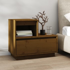 Solid pine wood honey brown bedside table 60x34x51 cm by vidaXL, Nightstands - Ref: Foro24-814380, Price: 44,06 €, Discount: %