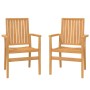 Stackable garden chairs 2 pcs teak wood 56.5x57.5x91 cm by vidaXL, Garden chairs - Ref: Foro24-364404, Price: 284,63 €, Disco...