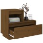 Solid pine wood honey brown bedside table 60x34x51 cm by vidaXL, Nightstands - Ref: Foro24-814380, Price: 56,77 €, Discount: %