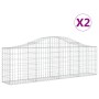 Gabion baskets 2 pcs arch shape iron 200x30x60/80 cm by vidaXL, Pots and planters - Ref: Foro24-3145388, Price: 143,99 €, Dis...