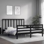 Estructura de cama con cabecero madera maciza negro 160x200 cm de vidaXL, Camas y somieres - Ref: Foro24-3193805, Precio: 155...