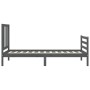 Estructura de cama con cabecero madera maciza gris 100x200 cm de vidaXL, Camas y somieres - Ref: Foro24-3193848, Precio: 102,...