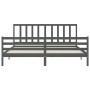 Estructura cama de matrimonio con cabecero madera maciza gris de vidaXL, Camas y somieres - Ref: Foro24-3193873, Precio: 181,...