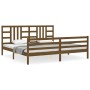 Honey brown solid wood bed frame and headboard 200x200 cm by vidaXL, Beds and slatted bases - Ref: Foro24-3193944, Price: 171...