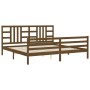 Estructura cama y cabecero madera maciza marrón miel 200x200 cm de vidaXL, Camas y somieres - Ref: Foro24-3193944, Precio: 17...