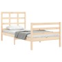 Estructura de cama con cabecero madera maciza 90x200 cm de vidaXL, Camas y somieres - Ref: Foro24-3193971, Precio: 96,99 €, D...