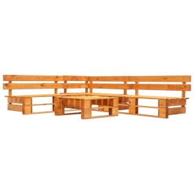 Garden pallet furniture set 4 pieces honey brown wood by vidaXL, Garden sets - Ref: Foro24-277453, Price: 248,63 €, Discount: %