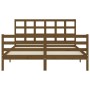 Honey brown wooden bed frame with headboard 160x200 cm by vidaXL, Beds and slatted bases - Ref: Foro24-3193999, Price: 160,00...