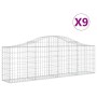 Gabion baskets 9 pcs arch shape iron 200x30x60/80 cm by vidaXL, Pots and planters - Ref: Foro24-3145395, Price: 689,75 €, Dis...