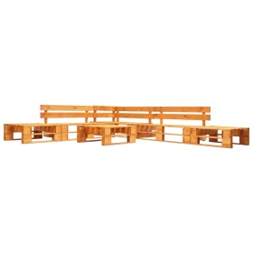 Garden pallet furniture set 6 pieces honey brown wood by vidaXL, Garden sets - Ref: Foro24-277461, Price: 323,71 €, Discount: %