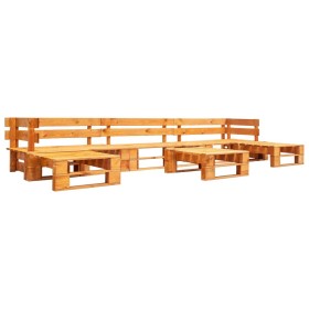 Set of 6-piece garden furniture made of honey brown wooden pallets by vidaXL, Garden sets - Ref: Foro24-277465, Price: 323,65...