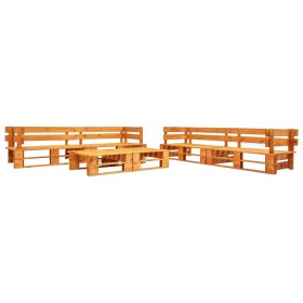 Garden pallet furniture set 6 pieces honey brown wood by vidaXL, Garden sets - Ref: Foro24-277469, Price: 397,99 €, Discount: %