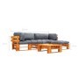 Garden pallet furniture with gray cushions 4 pieces wood by vidaXL, Garden sets - Ref: Foro24-277459, Price: 368,35 €, Discou...