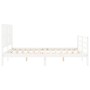 Double bed frame with white solid wood headboard by vidaXL, Beds and slatted bases - Ref: Foro24-3194122, Price: 156,16 €, Di...