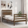 Estructura cama con cabecero madera maciza marrón miel 90x200cm de vidaXL, Camas y somieres - Ref: Foro24-3194299, Precio: 12...