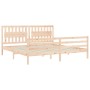 Bed frame with solid wood headboard 200x200 cm by vidaXL, Beds and slatted bases - Ref: Foro24-3194331, Price: 160,43 €, Disc...