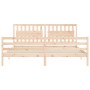 Bed frame with solid wood headboard 200x200 cm by vidaXL, Beds and slatted bases - Ref: Foro24-3194331, Price: 160,43 €, Disc...