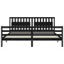 Bed frame with black solid wood headboard 200x200 cm by vidaXL, Beds and slatted bases - Ref: Foro24-3194335, Price: 181,25 €...