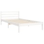 White solid wood bed frame with headboard 90x200 cm by vidaXL, Beds and slatted bases - Ref: Foro24-3194557, Price: 103,64 €,...