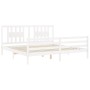 Estructura de cama con cabecero madera maciza blanco 200x200 cm de vidaXL, Camas y somieres - Ref: Foro24-3194592, Precio: 15...